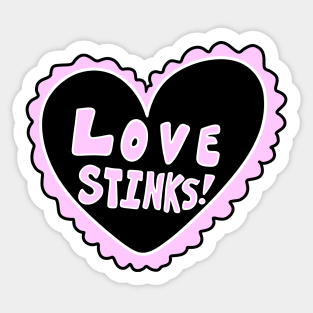 Love Stinks! Black Heart Valentine, made by EndlessEmporium Sticker